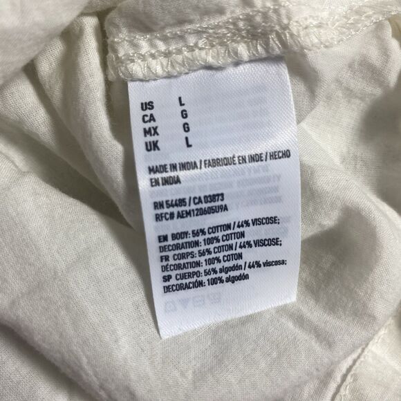 AMERICAN EAGLE Dress Crochet Lace Off Shoulder Short Sleeves Boho Womens L Cream - Picture 10 of 12